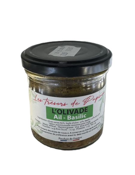 Olivade Ail Basilic - Les trésor de Papinou - 130g