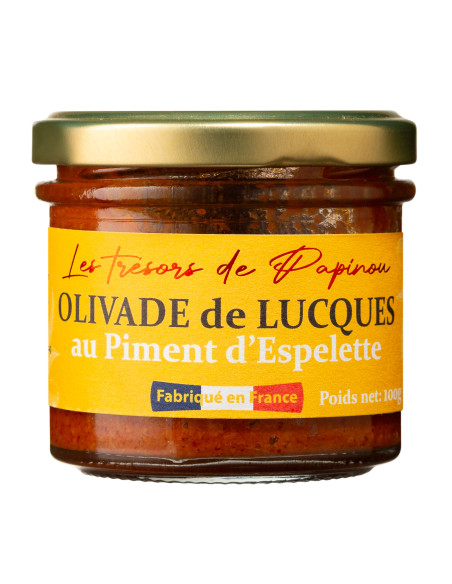 Olivade de Lucques au Piment d'Espelette - "Les Trésors de Papinou" 100g