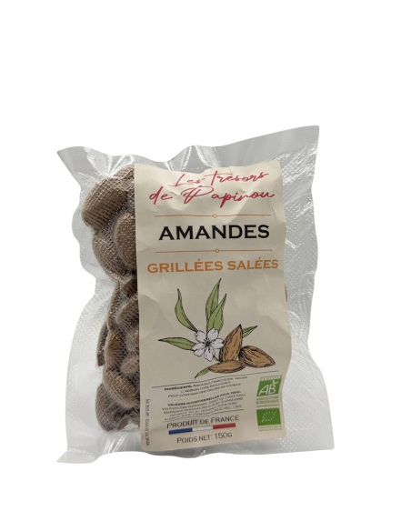 Amandes Grillées Salées AB - 150g - Les trésors de Papinou